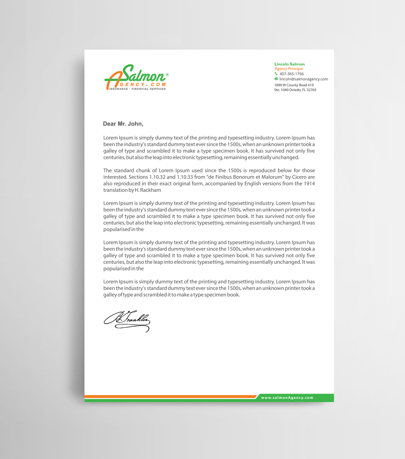 Briefkopf-Design von Infinitive Technology für Salmon Agency | Design #25104672