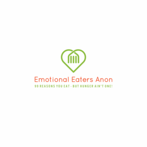 (line 1). Emotional Eaters Anon. (2). 99 Reasons You Eat - But Hunger Ain't One. | Logo Design by subhadip