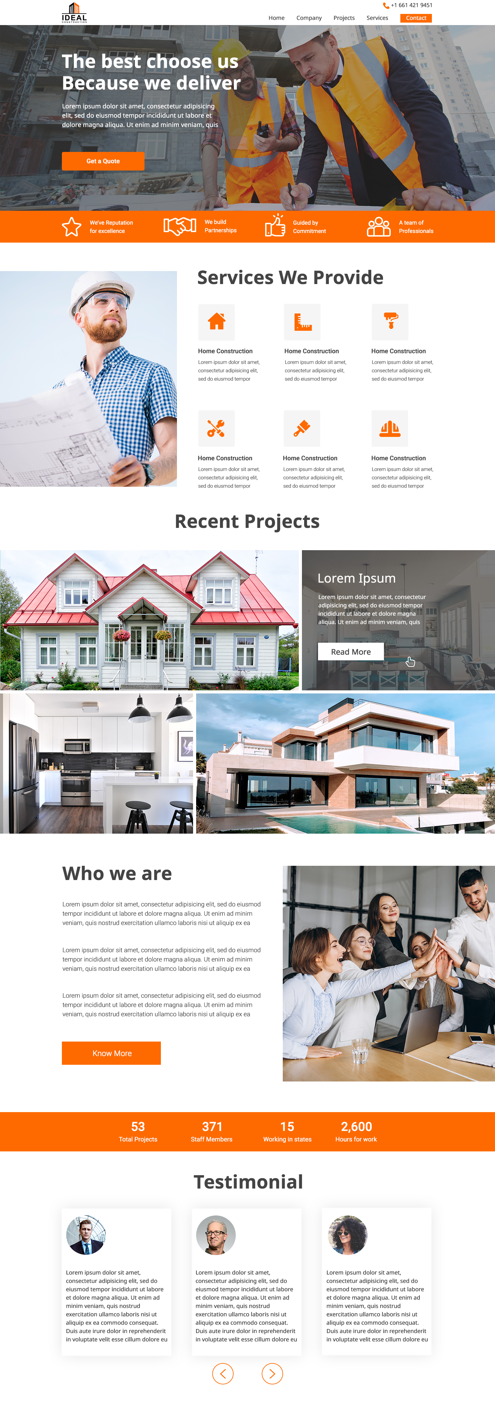 Web Design by divyanshutomar78 for Ideal Construction | Design #25153181