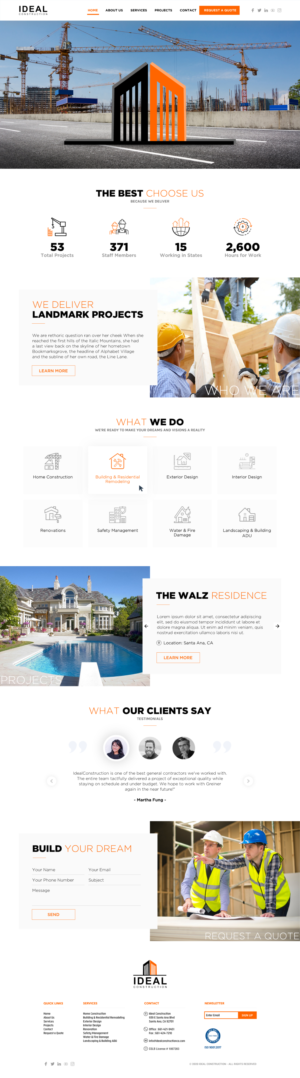 Ideal Construction Web Site / Business Cards | Web-Design von -Marc-