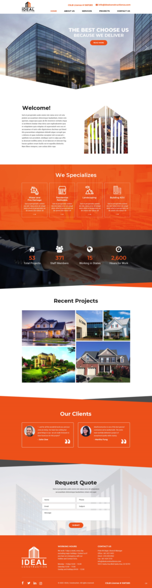 Web Design by pb for Ideal Construction | Design: #25116908