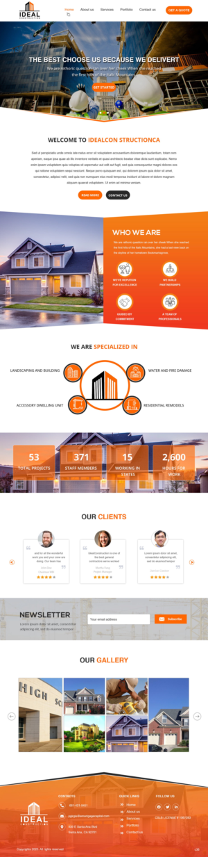 Web Design by pb for Ideal Construction | Design: #25116924