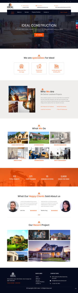 Web Design by pb for Ideal Construction | Design: #25116930