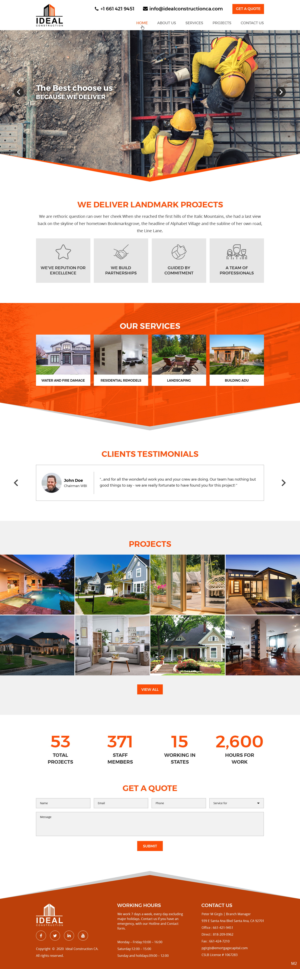 Web Design by pb for Ideal Construction | Design: #25116932