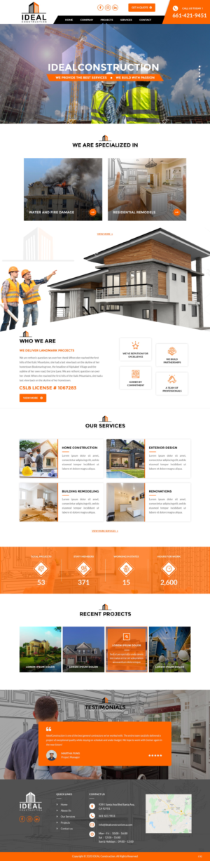 Web Design by pb for Ideal Construction | Design: #25116933