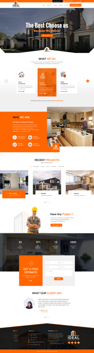 Web Design by rightway for Ideal Construction | Design: #25124109
