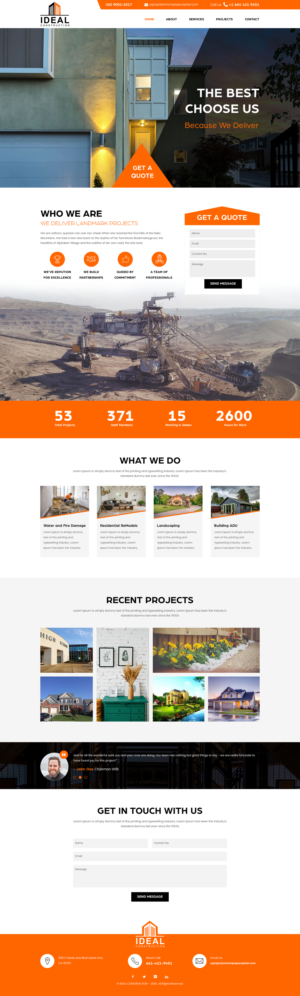 Web Design by rightway for Ideal Construction | Design: #25131568
