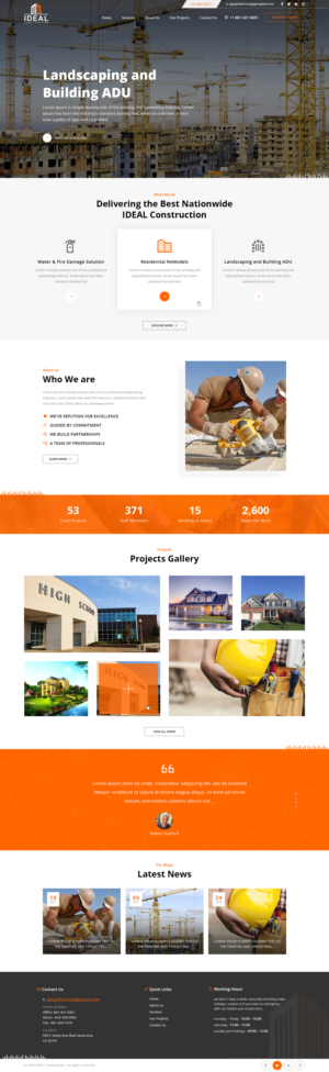Web Design by Ved Web Services for Ideal Construction | Design: #25131618