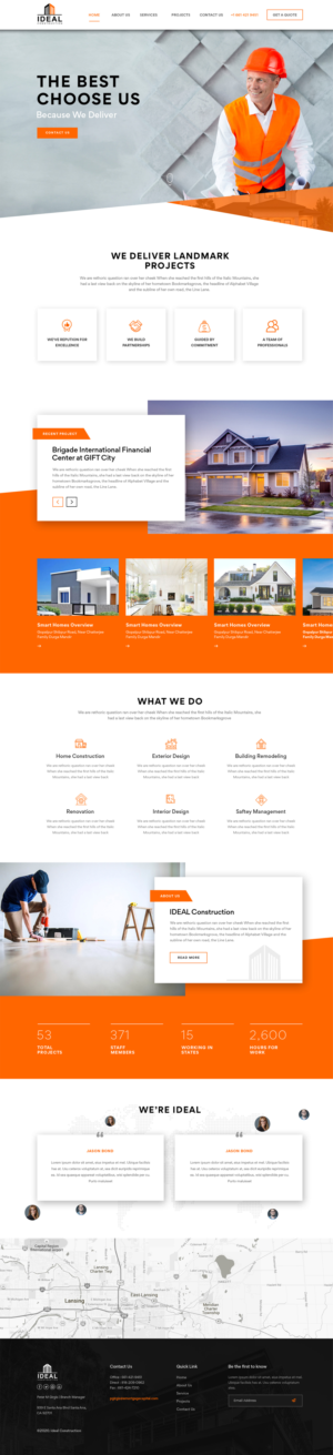 Web Design by Vikram M for Ideal Construction | Design: #25119850