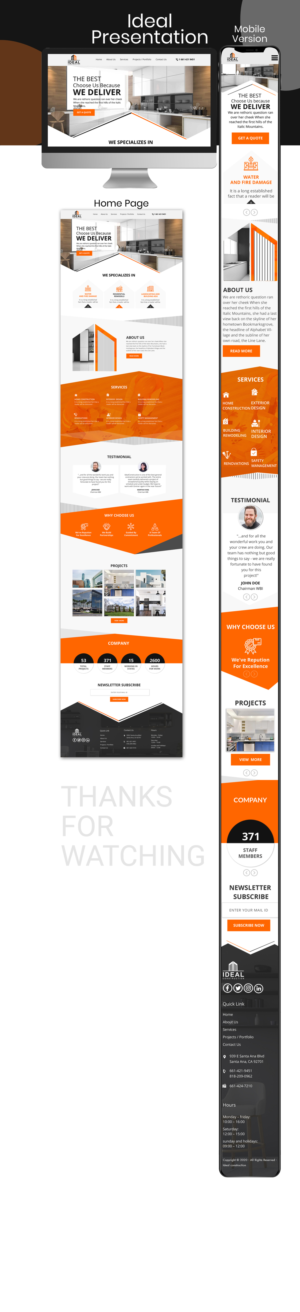 Web Design by sai.designer87 for Ideal Construction | Design: #25116774