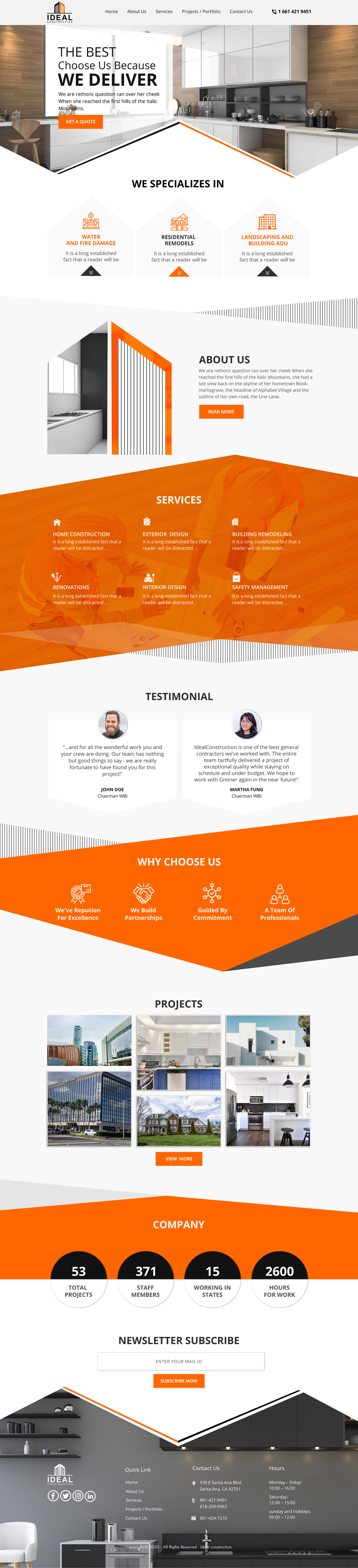 Web Design by sai.designer87 for Ideal Construction | Design #25116775