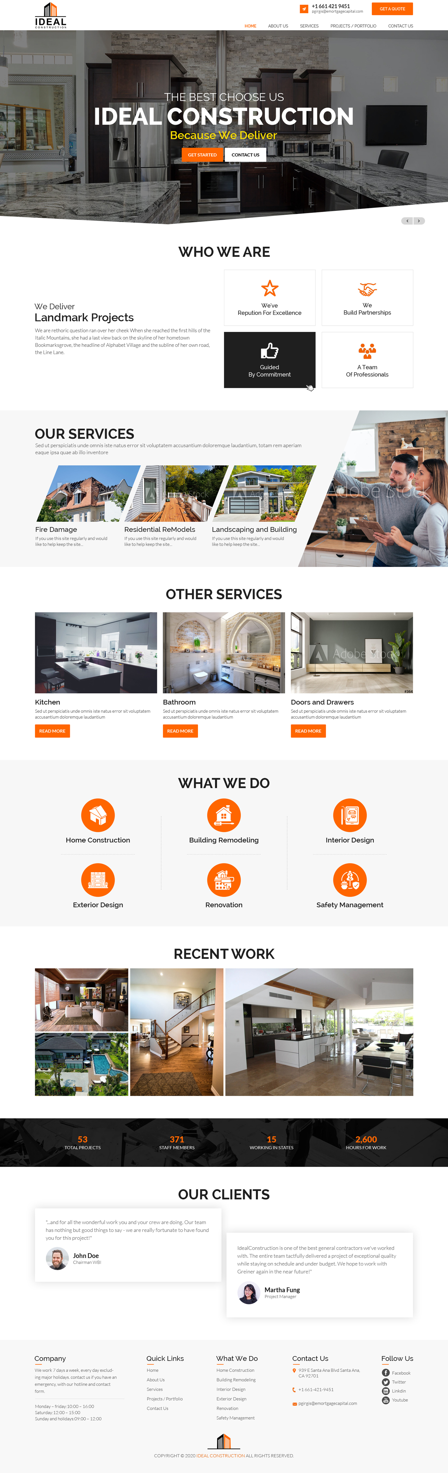Web Design by sai.designer87 for Ideal Construction | Design #25116794