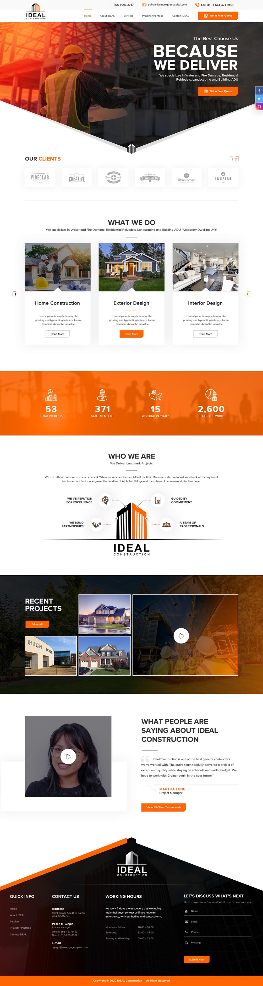 Web Design by pnfnetworkz for Ideal Construction | Design #25132572