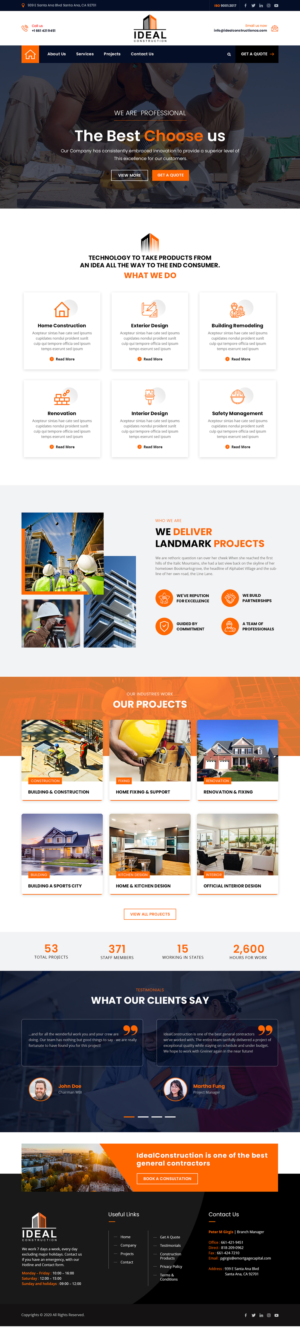 Web Design by Roy for Ideal Construction | Design: #25149272