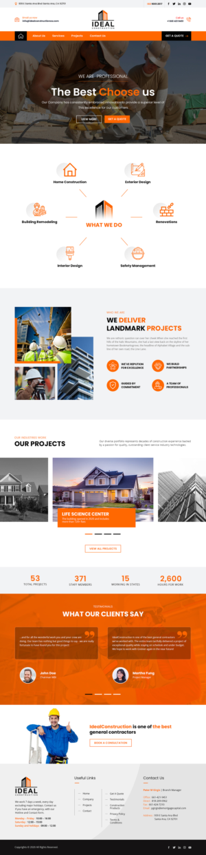 Web Design by Roy for Ideal Construction | Design: #25149290