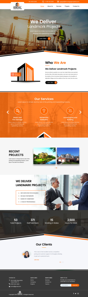 Web-Design von Shijo John für Ideal Construction | Design #25145305