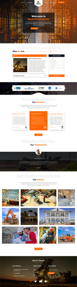 Ideal Construction Web Site / Business Cards | Web Design by ArtBeat Technology