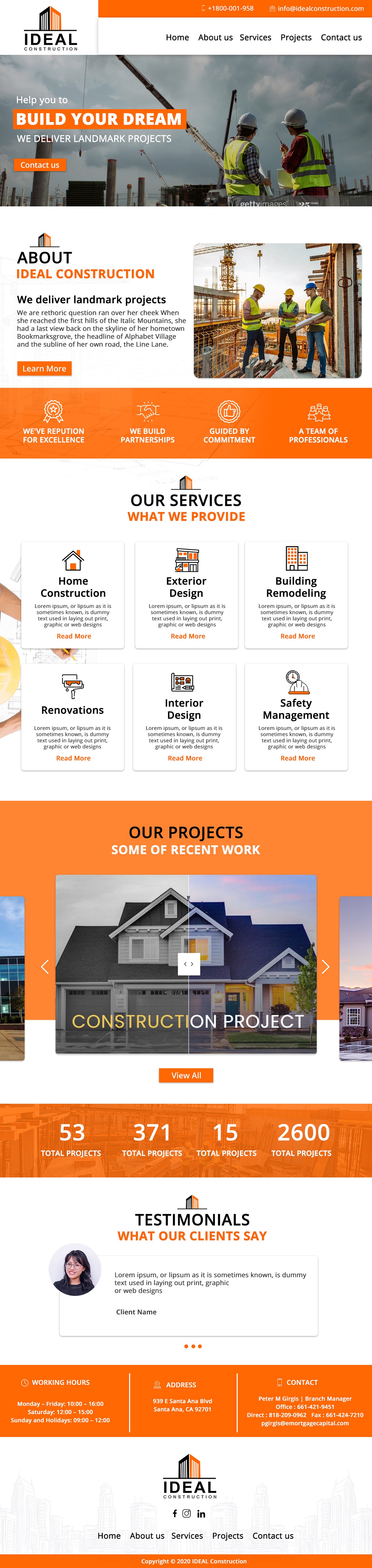 Web Design by Creative Slices for Ideal Construction | Design #25134013