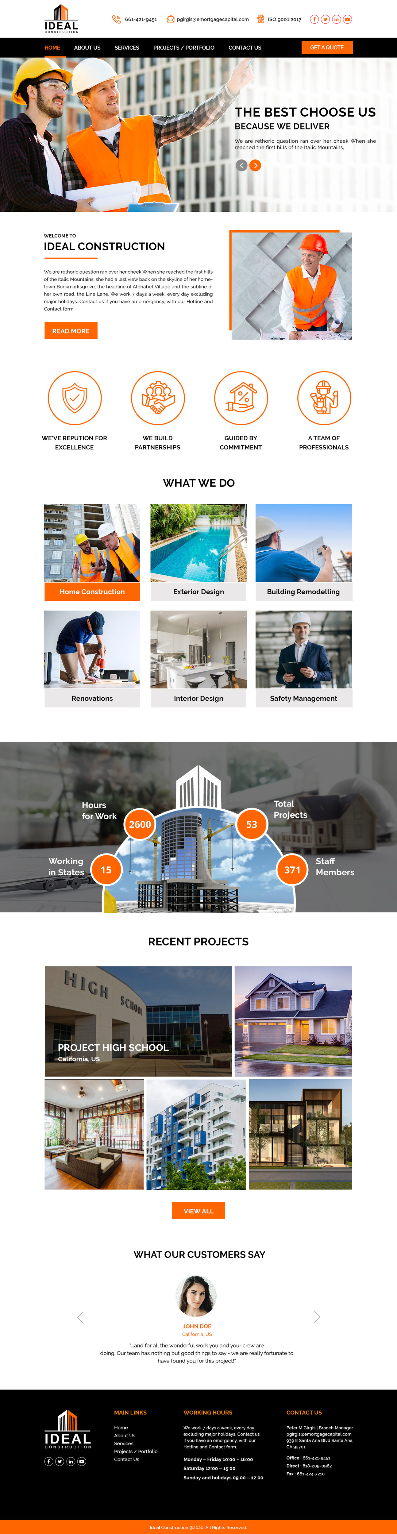 Web Design by Creative Slices for Ideal Construction | Design #25137494