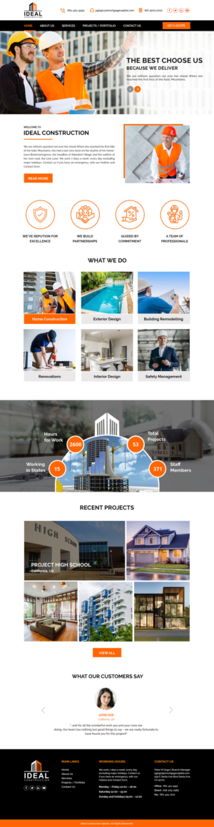 Web Design by Creative Slices for Ideal Construction | Design: #25137494