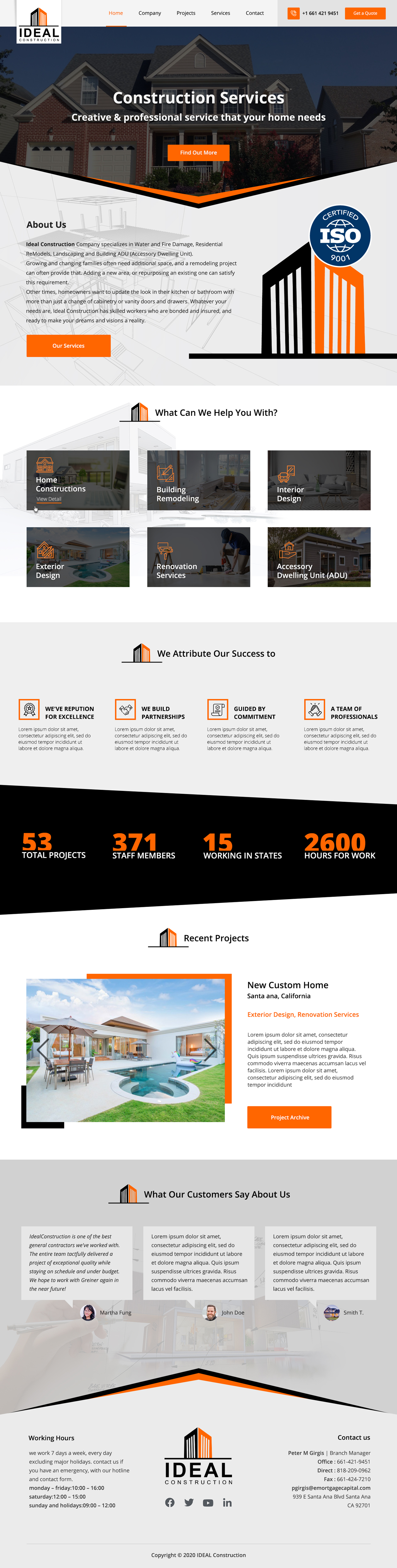 Web Design by WP Cube for Ideal Construction | Design #25137761