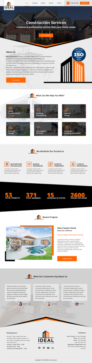 Web Design by WP Cube for Ideal Construction | Design: #25137761