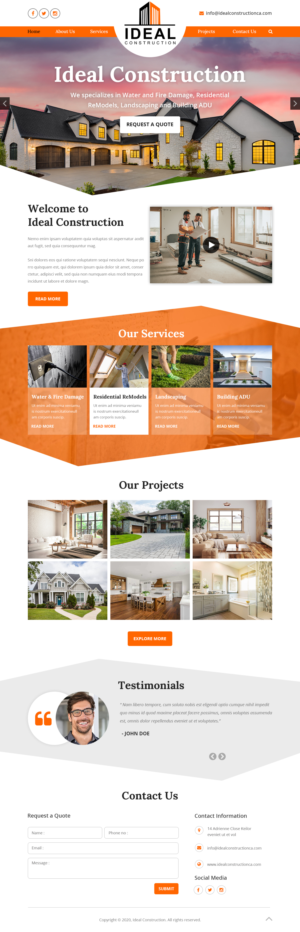 Ideal Construction Web Site / Business Cards | Web Design by Starlyn DS