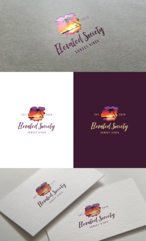 Elevated Society Sunset Vibes EST. 2020 | Logo Design by GLDesigns