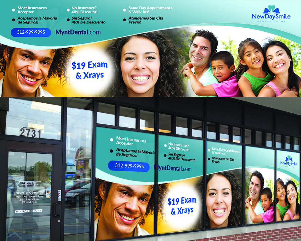 Signage Design by manshuri.yusuf for New Day Smile Dental Group | Design #25126168