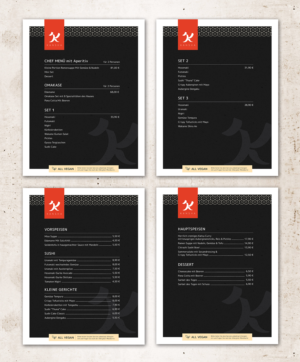 Menü-Design von sun_design für KANSHA GmbH & Co KG | Design: #25152246