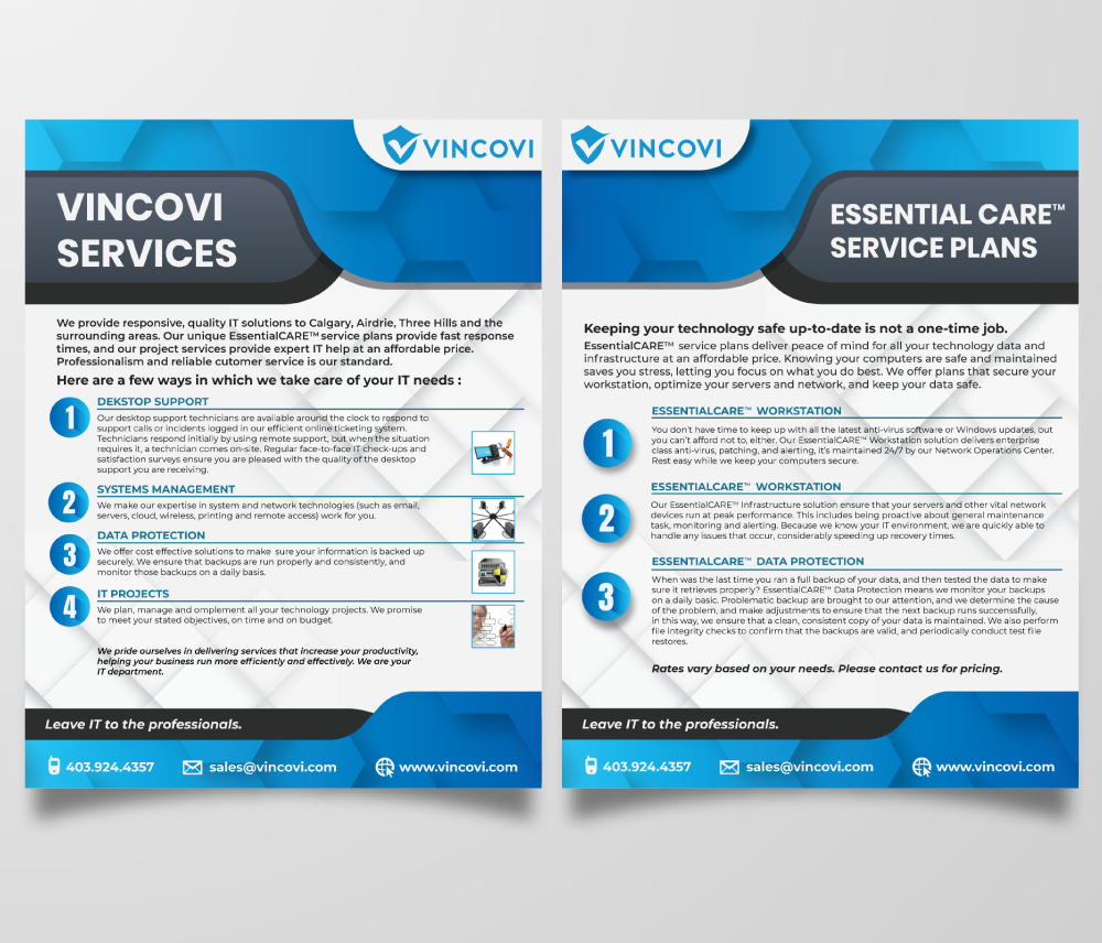 Flyer Design by Owleria for VINCOVI Technology Solutions Inc | Design #25146424