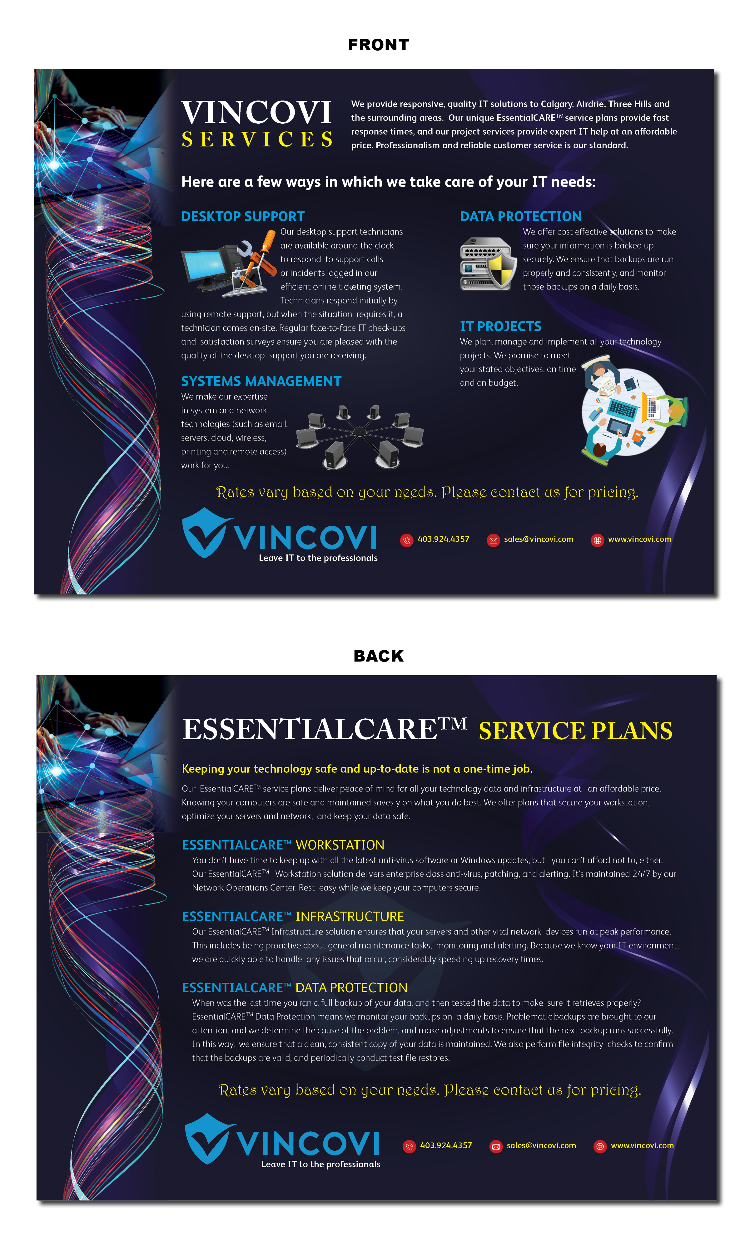 Design de Flyer par Creative Slices pour VINCOVI Technology Solutions Inc | Design #25194138