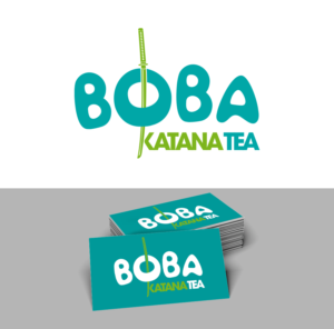 line 1= BOBA  , line 2 = KATANA TEA | Diseño de Logo por trufya