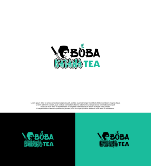 line 1= BOBA  , line 2 = KATANA TEA | Diseño de Logo por siti MWDesign