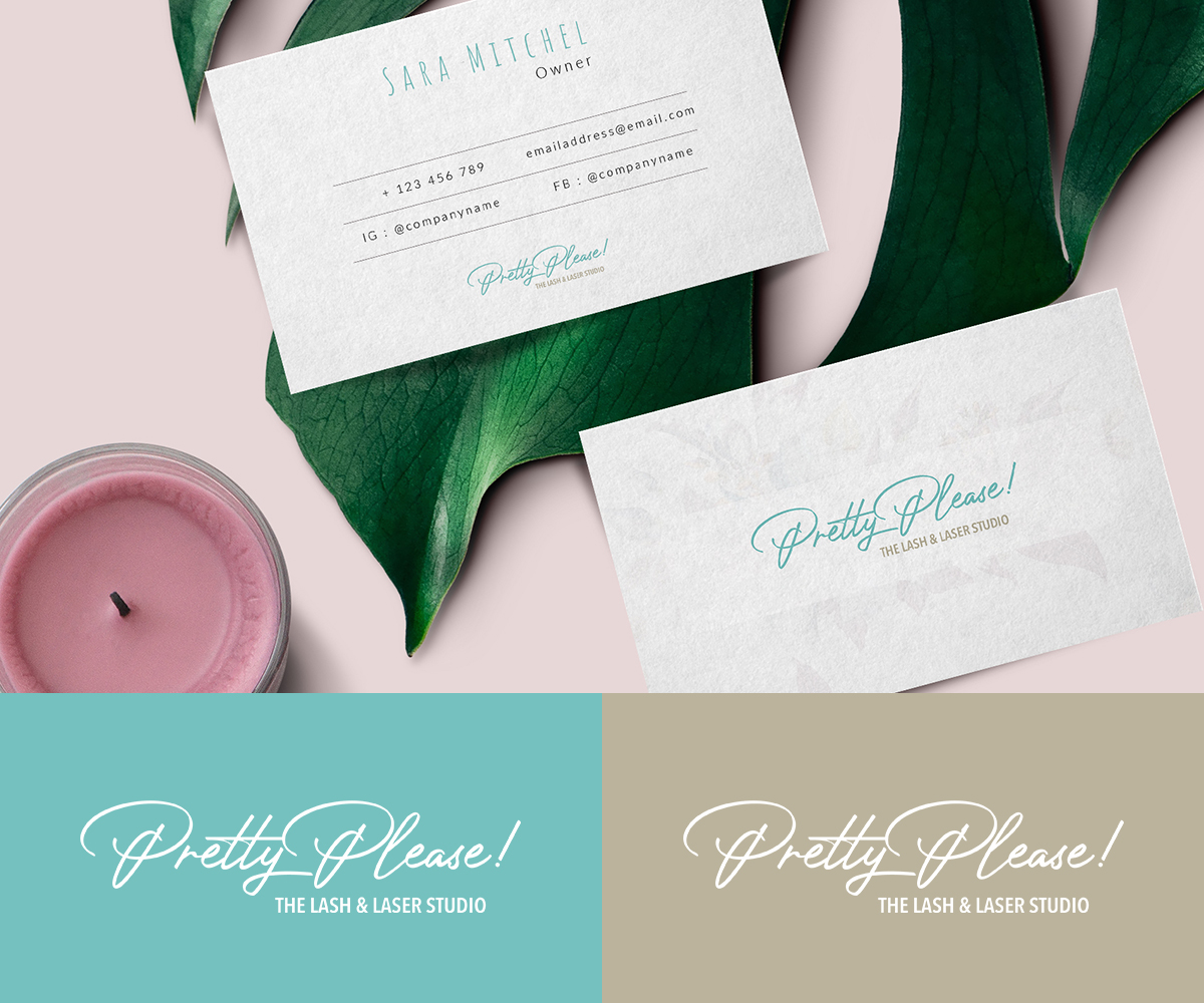Logo Design by hazelGraphics for Pretty Please! Lash & Laser Studio | Design #25131896