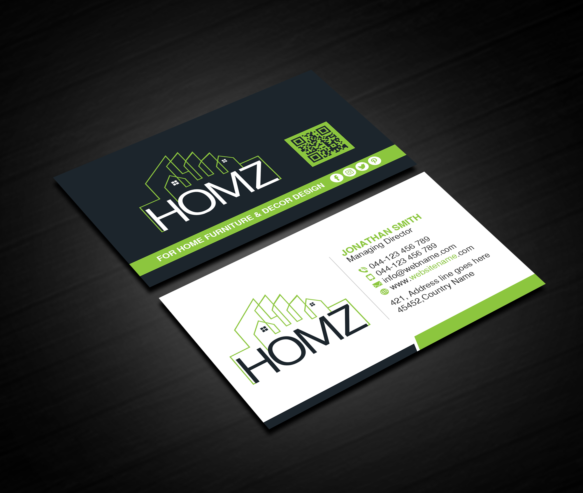 Business Card Design by Creations Box 2015 for Homz app | Design #25138055