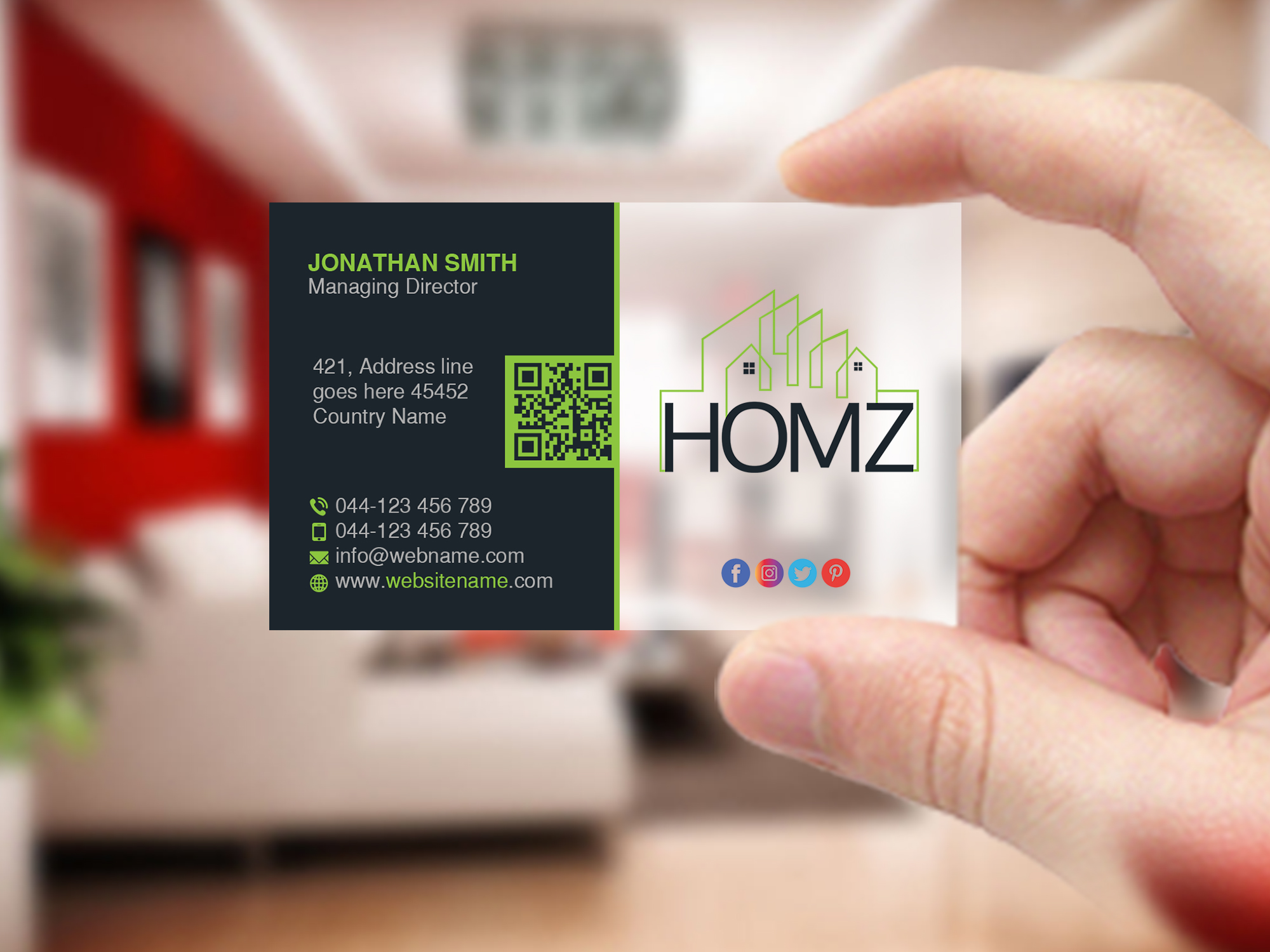 Business Card Design by Creations Box 2015 for Homz app | Design #25141600