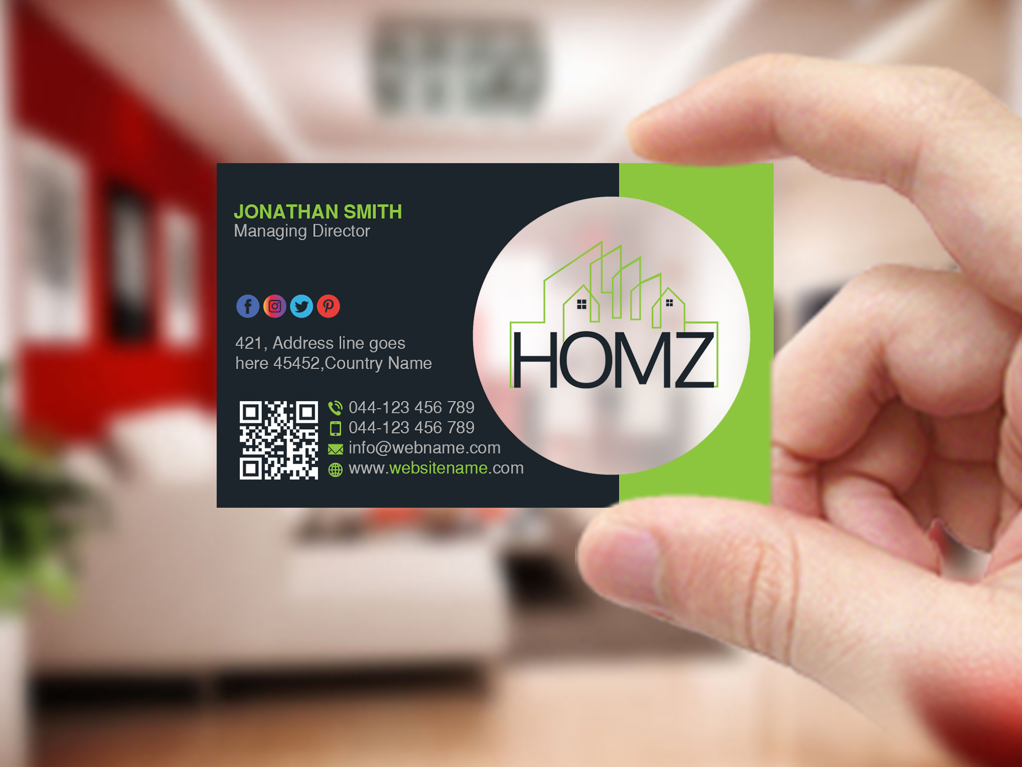Business Card Design by Creations Box 2015 for Homz app | Design #25148166