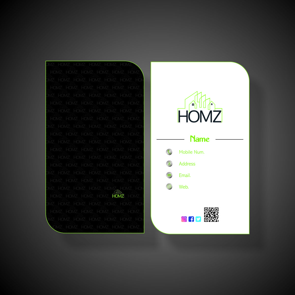 Diseño de Tarjeta de Presentación por Vasim Jagliwala 2 para Homz app | Diseño #25177093