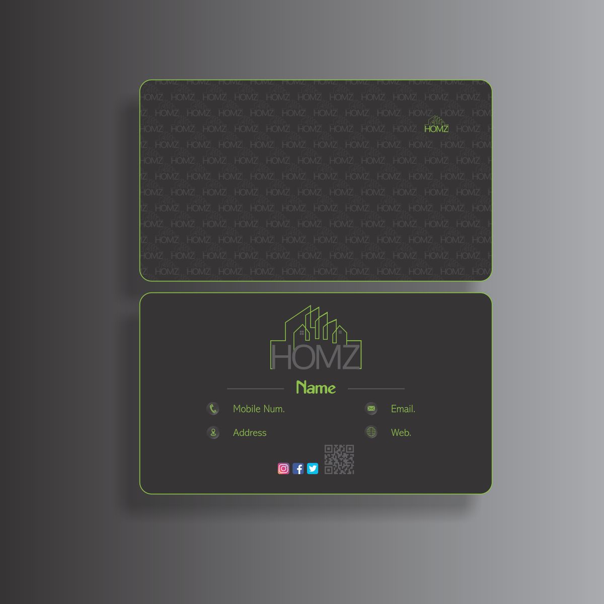 Business Card Design by Vasim Jagliwala 2 for Homz app | Design #25177097