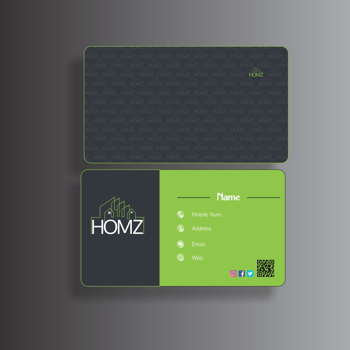 Business Card Design by Vasim Jagliwala 2 for Homz app | Design #25179215