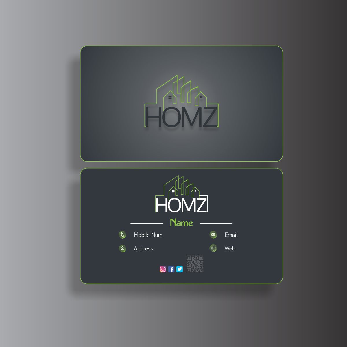 Business Card Design by Vasim Jagliwala 2 for Homz app | Design #25179219
