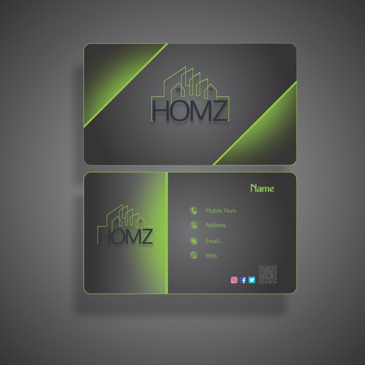 Business Card Design by Vasim Jagliwala 2 for Homz app | Design #25192130