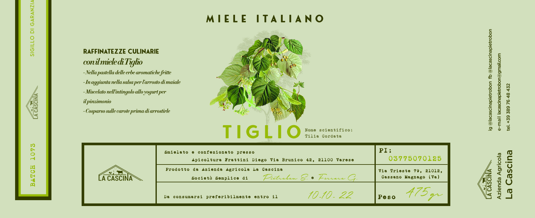 Design Étiquette par LABELL pour Azienda Agricola La Cascina Società Semplice di Pietrobon S. e Ferraro G. | Design #25133334