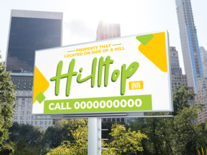 new signage design for budget motel - Hilltop Inn  | Signage Design by Aurora:)