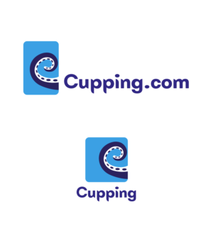 Cupping.com (formal logo) and another informal logo without the .com | Diseño de Logo por Al Pech