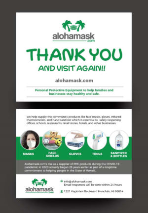 THANK YOU CARD FOR E-COMMERCE PPE BUSINESS  | Postkarten-Design von rkailas