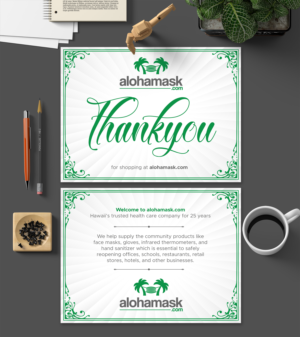 THANK YOU CARD FOR E-COMMERCE PPE BUSINESS  | Postkarten-Design von SAI DESIGNS