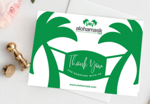 THANK YOU CARD FOR E-COMMERCE PPE BUSINESS  | Postkarten-Design von BLUE WINGS