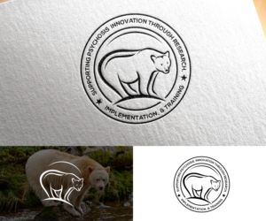 We would like the title of our organization represented very simply somewhere around the bear outline:  Supporting Psychosis Innovation through Research, Implementation, & Training | Logo Design by step forward 2